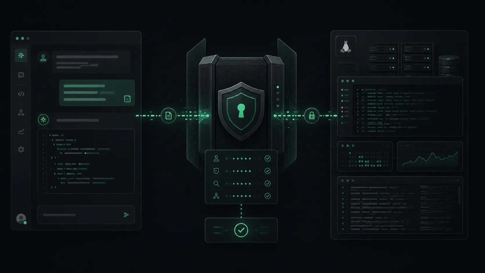 AI assistant connected to server logs through a secure LogWiser gateway